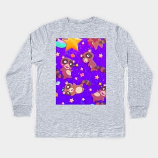 GSNK! Tanuki star rainbow pattern Kids Long Sleeve T-Shirt